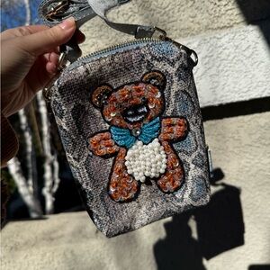 Beaded Teddy Bear Crossbody Bag